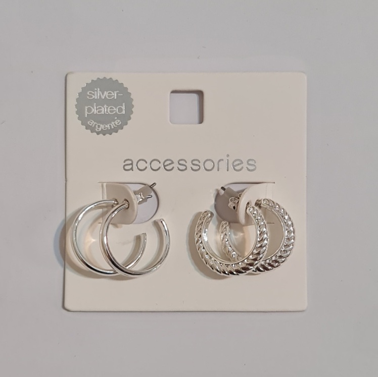 ست دوعددی گوشواره برند accessories با روکش نقره